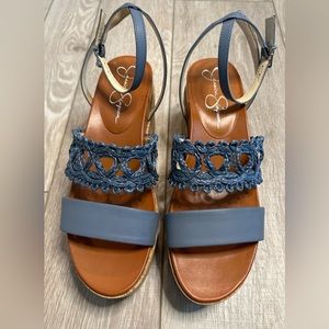 NEW Jessica Simpson Blue and Brown Espadrilles - Size 9.5